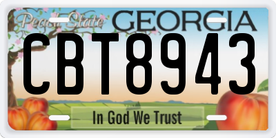 GA license plate CBT8943