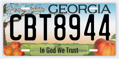 GA license plate CBT8944