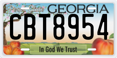 GA license plate CBT8954
