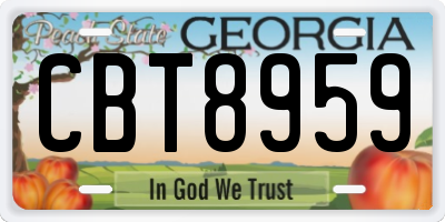 GA license plate CBT8959