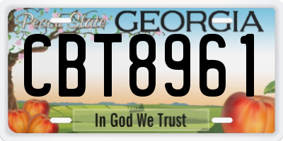 GA license plate CBT8961