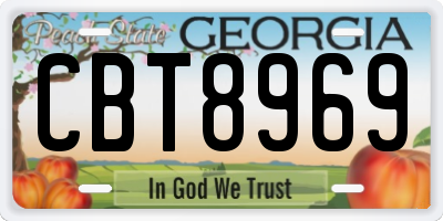 GA license plate CBT8969