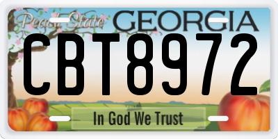 GA license plate CBT8972