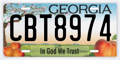 GA license plate CBT8974