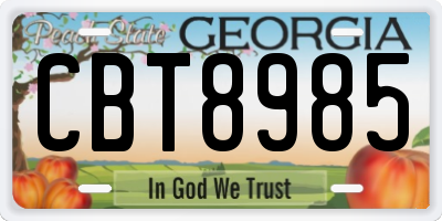 GA license plate CBT8985