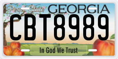 GA license plate CBT8989