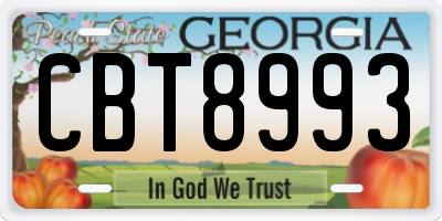 GA license plate CBT8993