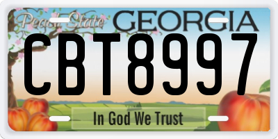 GA license plate CBT8997