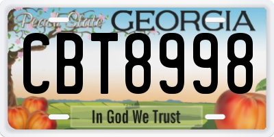 GA license plate CBT8998