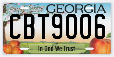 GA license plate CBT9006