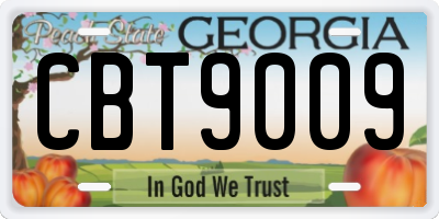 GA license plate CBT9009