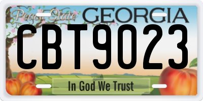 GA license plate CBT9023