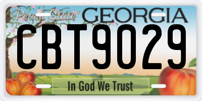 GA license plate CBT9029