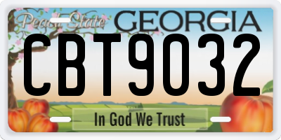 GA license plate CBT9032