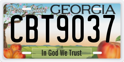 GA license plate CBT9037