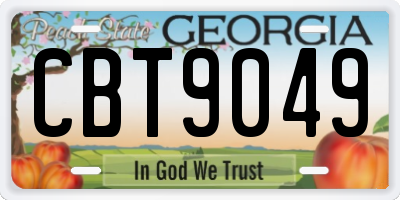 GA license plate CBT9049