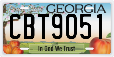 GA license plate CBT9051