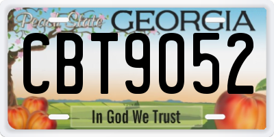 GA license plate CBT9052