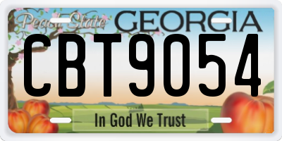 GA license plate CBT9054