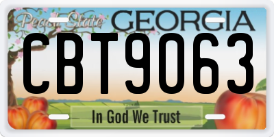 GA license plate CBT9063