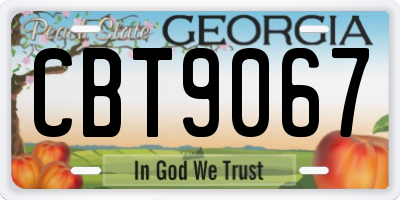 GA license plate CBT9067