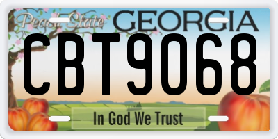 GA license plate CBT9068