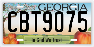 GA license plate CBT9075