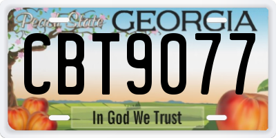 GA license plate CBT9077