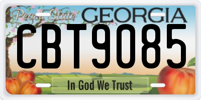 GA license plate CBT9085