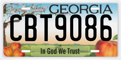 GA license plate CBT9086
