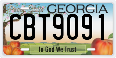 GA license plate CBT9091
