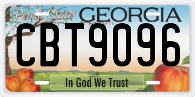 GA license plate CBT9096
