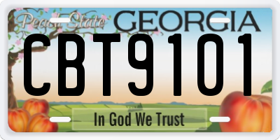 GA license plate CBT9101