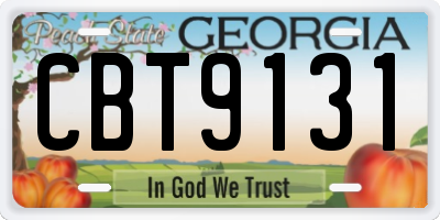 GA license plate CBT9131