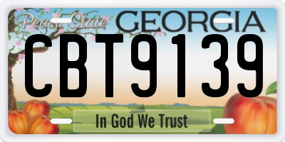 GA license plate CBT9139