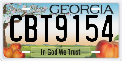 GA license plate CBT9154