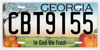GA license plate CBT9155
