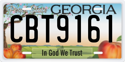 GA license plate CBT9161