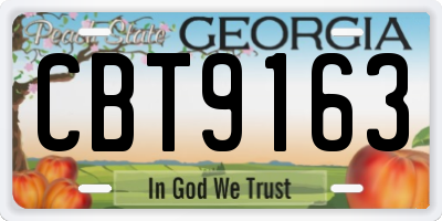 GA license plate CBT9163