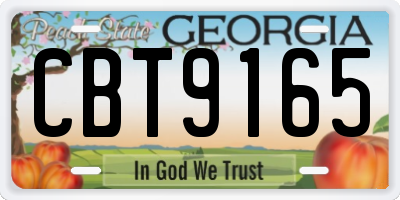 GA license plate CBT9165