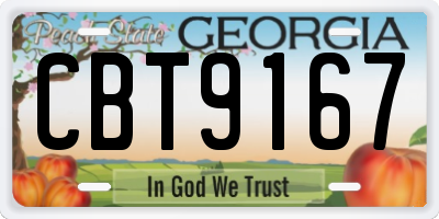 GA license plate CBT9167