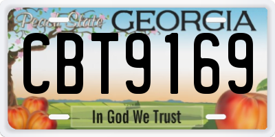 GA license plate CBT9169