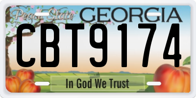 GA license plate CBT9174
