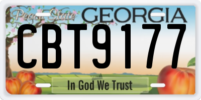 GA license plate CBT9177