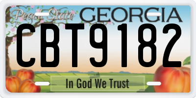 GA license plate CBT9182