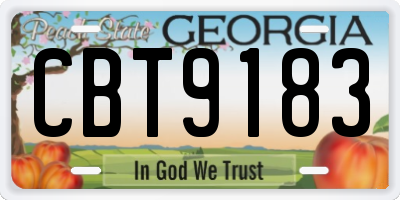 GA license plate CBT9183