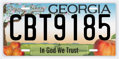 GA license plate CBT9185