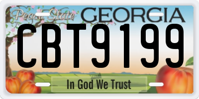 GA license plate CBT9199