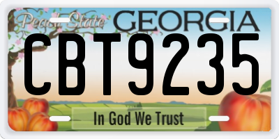 GA license plate CBT9235