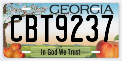 GA license plate CBT9237